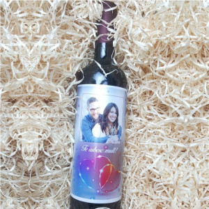 Vin personalizat cu o poza si text ”Love 2”