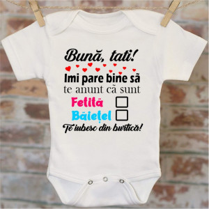 Body personalizat -Te iubesc din burtică-