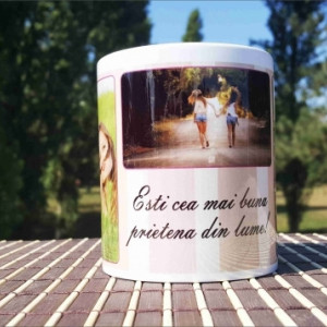 Cana personalizata cu 3 poze si text model 002 - Img 2