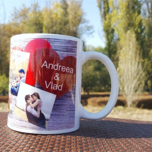 Cana personalizata cu 5 poze si text - Img 2
