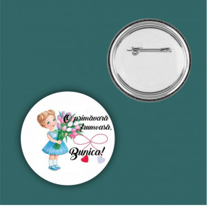 Insignă personalizată bunica o primavara frumoasa 2