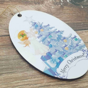 Ornament pom -MERRY CHRISTMAS-
