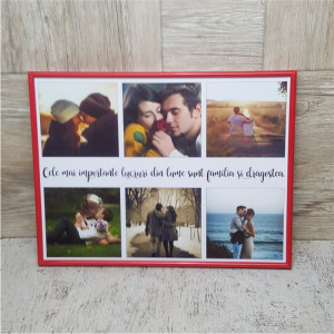 Tablou personalizat cu 6 poze si text landscape