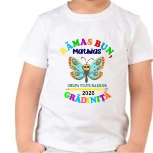 Tricou personalizat pentru copii - Grupa fluturașilor b.-