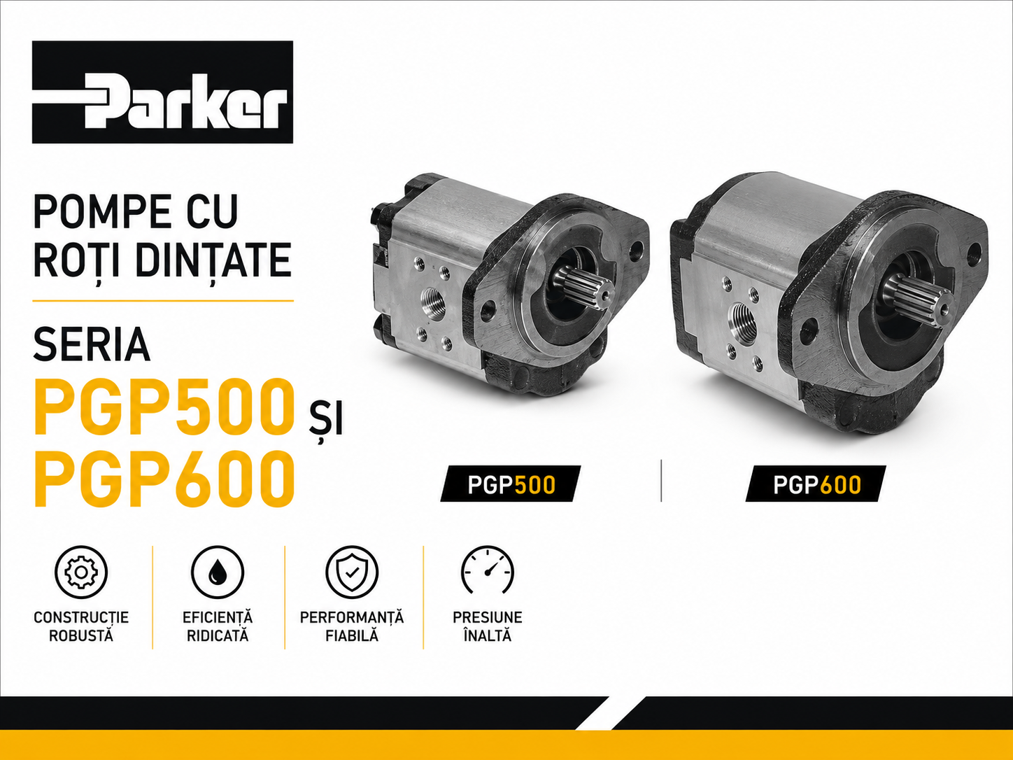 Pompe cu Roți Dințate Parker Seria PGP500 și PGP600