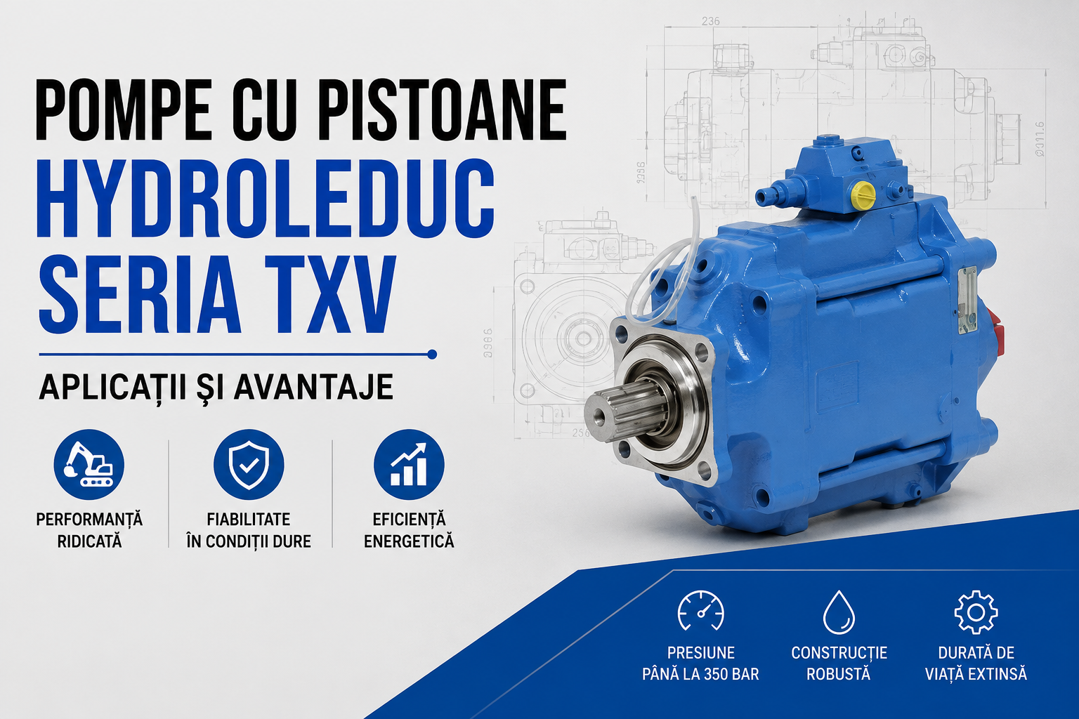 Pompe cu pistoane HydroLeduc seria TXV: aplicații și avantaje