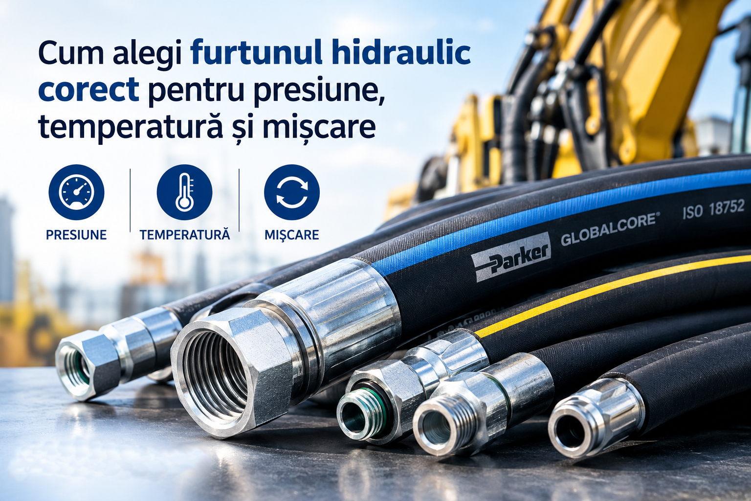 Cum alegi furtunul hidraulic corect pentru presiune, temperatură și mișcare