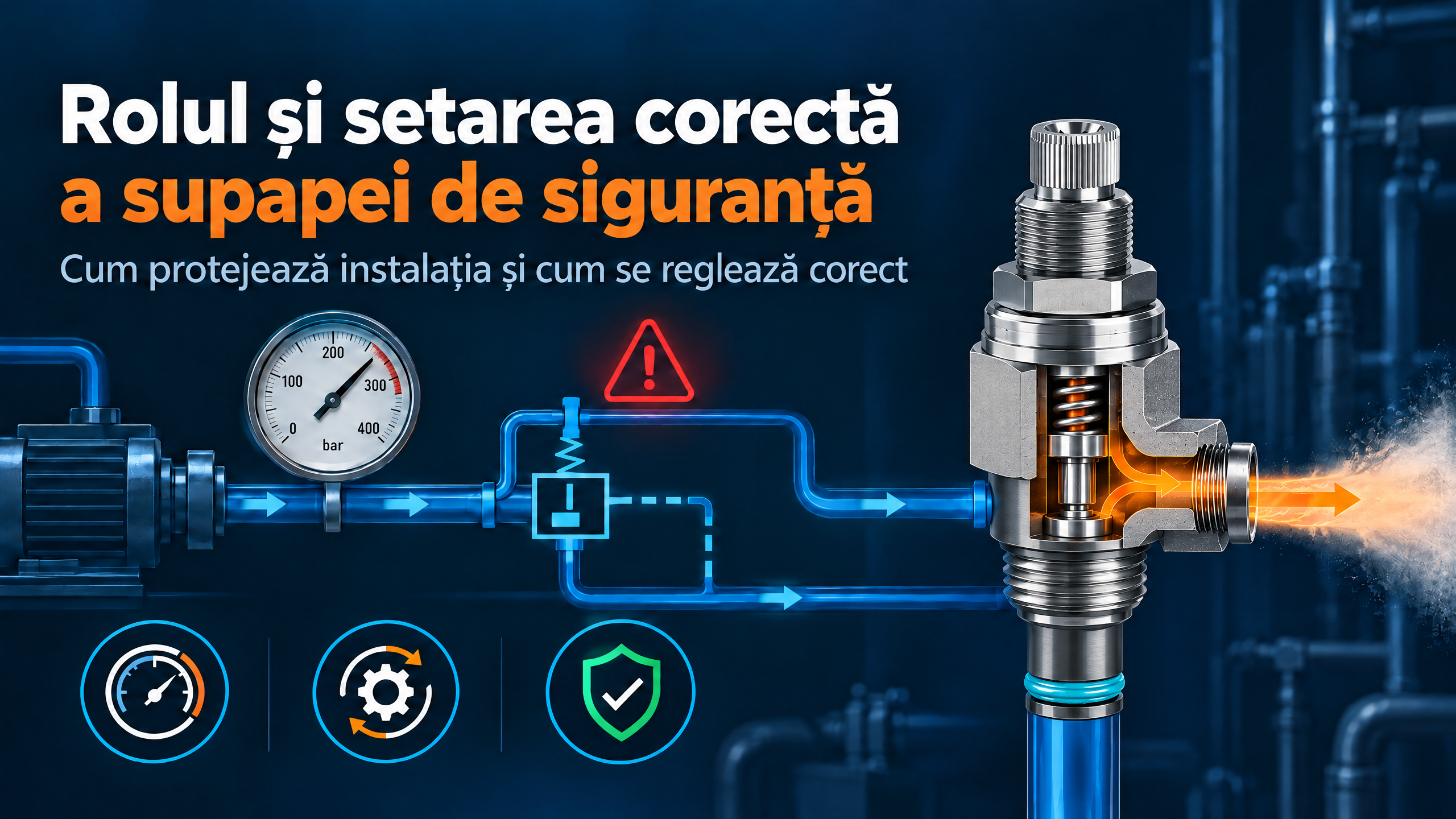 Rolul și setarea corectă a supapei de siguranță (relief valve)