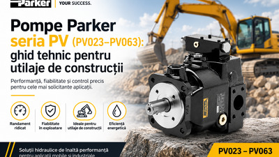 Pompe Parker seria PV (PV023–PV063): ghid tehnic pentru utilaje de construcții