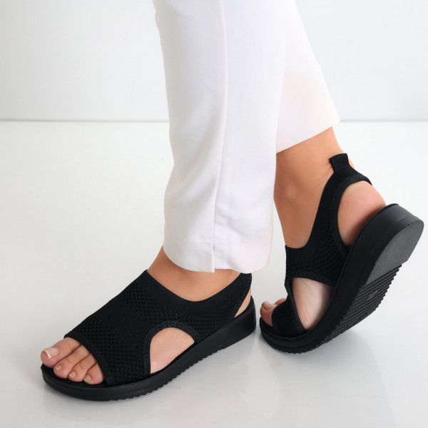 Дамски черни сандали без ток от Ailana Textile