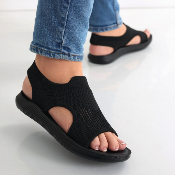 Дамски черни сандали без ток от Nelaj Текстил