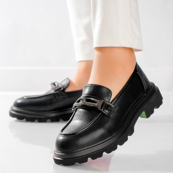 Gesa Дамски ежедневни черни обувки от еко кожа