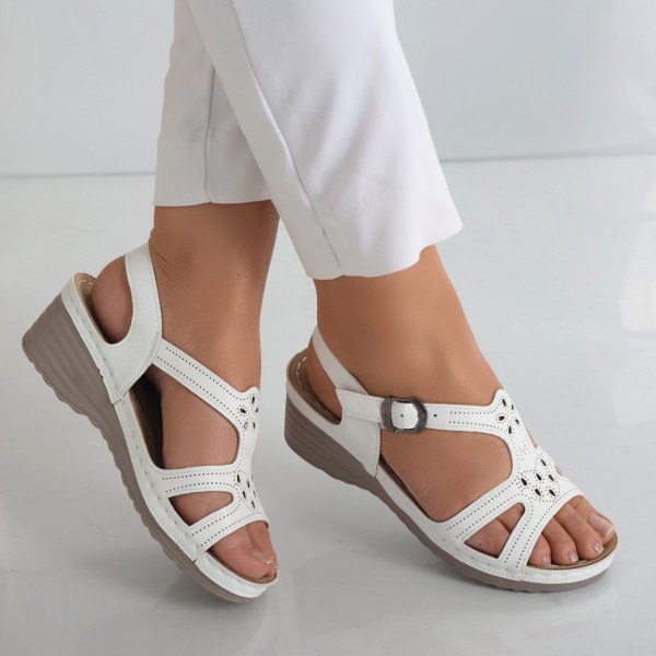 Flovis Дамски сандали с платформа White Eco Leather