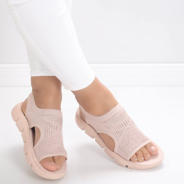 Дамски розови сандали без ток от Dilan Текстил