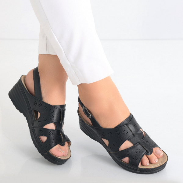 Darosa Дамски сандали с платформа Black Eco Leather