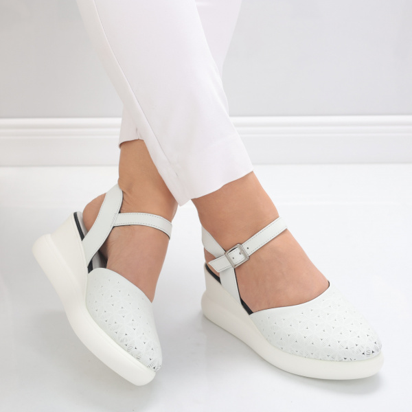 Reson Дамски обувки на платформа White Eco Leather