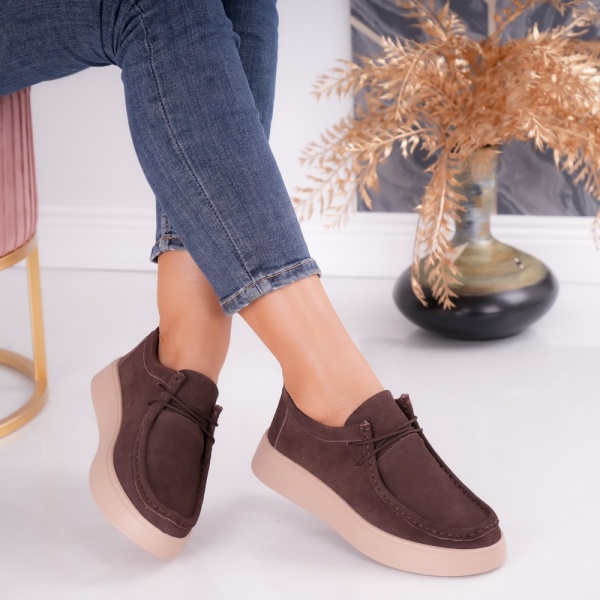 Women's Casual Brown Leather Women's Casual Shoes Sandy