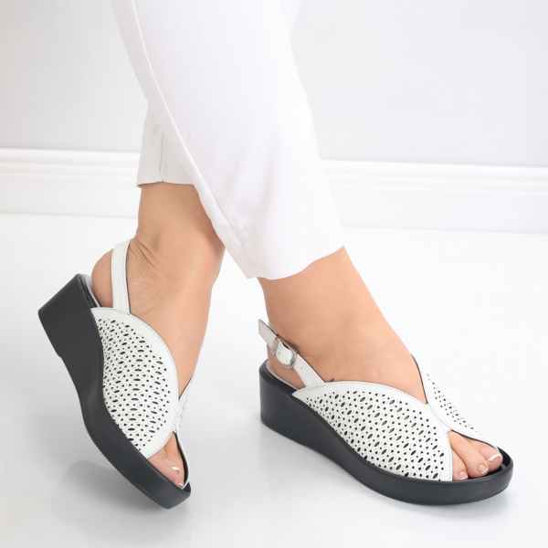 Marela Дамски сандали с платформа White Eco Leather