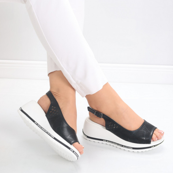 Дамски сандали на платформа Черно в Alona Eco Leather