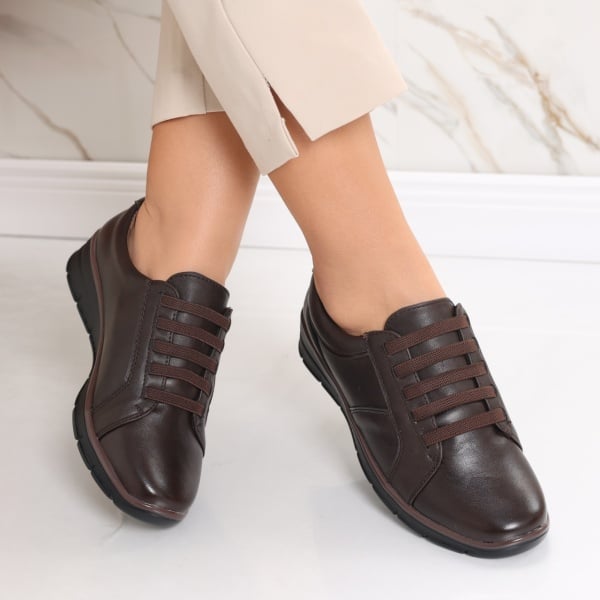 Pantofi dama casual maro din piele ecologica Christa