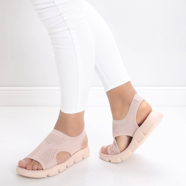 Дамски розови сандали без ток от Textil Meneza