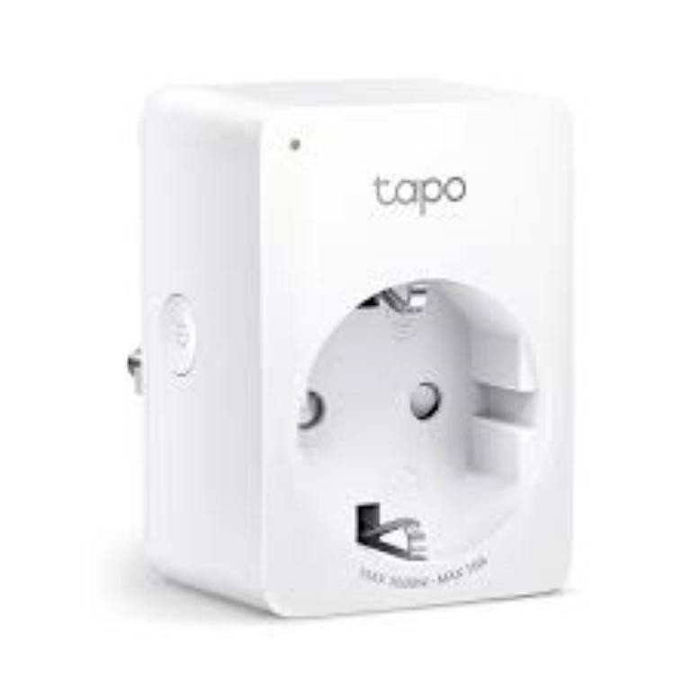 Priza smart TP-Link Mini Tapo P110, Wi-Fi, monitorizare consum energie, control vocal, 16A, compatibil cu Android / iOS, Amazon Alexa si Google Assistant, 220-240V, Alb