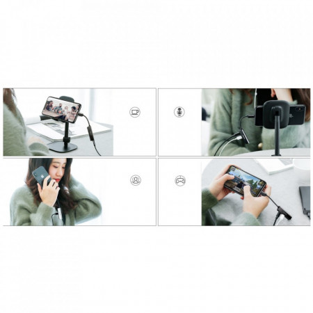 Adaptor Baseus 3-in-1 Lightning la 2x Lightning și 3.5mm Femelă L52 Negru (CALL52-01) - Img 5