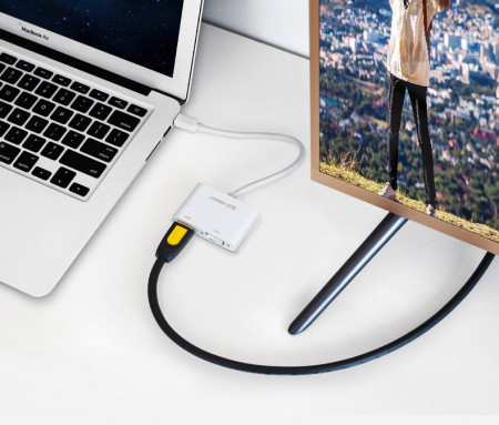 Adaptor Ugreen HDMI / VGA - mini DisplayPort 4K@30 Hz Full HD 1080p white (MD108 10427) - Img 3