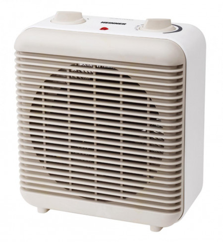 Aeroterma Heinner HFH-L2000GD, 2000 W, 2 trepte de putere, termostat reglabil, Alb/Auriu