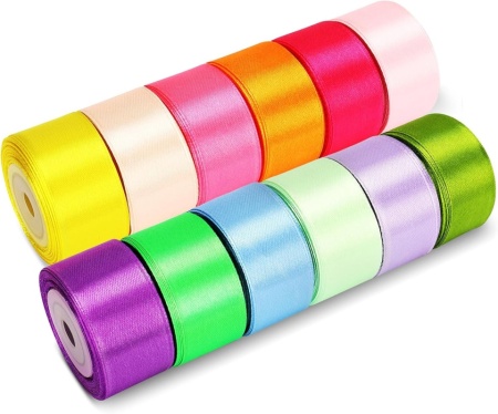 Bandă Satinată Decorativă 25 mm x 10 m, Panglică Textilă 100% Poliester pentru Ambalare Cadouri, Aranjamente de Nuntă, Crăciun și Proiecte Craft DIY - Img 7