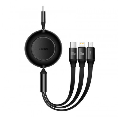 Baseus Bright Mirror 4, cablu USB-C 3-în-1 pentru micro USB / USB-C / Lightning 100W / 3.5A 1.1m (negru)