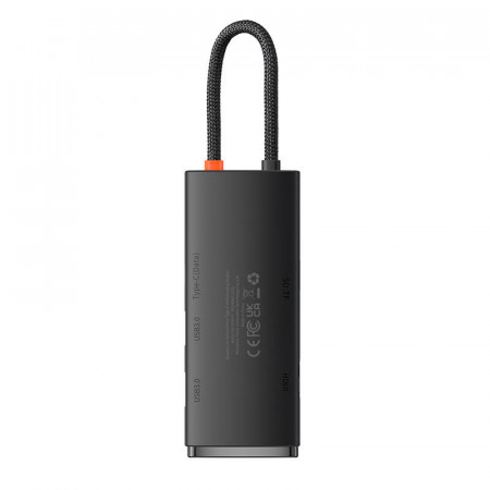 Baseus Lite Series Hub 6w1 USB-C la 2x USB 3.0 + USB-C + HDMI + SD/TF (negru) - Img 3