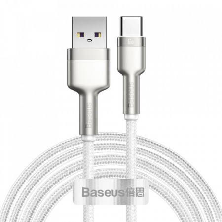 Cablu Baseus Cafule Series Metal Data USB - USB Typ C 66W, 2m white (CAKF000202)
