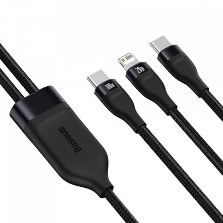 Cablu Baseus Flash Series 2in1 USB Typ C - USB Typ C / Lightning fast charging Power Delivery Quick Charge 100 W 1,2 m black (CA1T2-F01) - Img 8