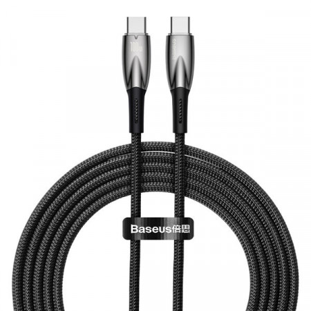 Cablu Baseus Glimmer Series cu incarcare rapida USB-C 480Mb/s PD 100W 1m negru - Img 1