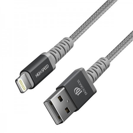 Cablu date Dux Ducis K-one , Lightning pentru iPhone certificat MFI , 5V , 2.4A , 1m , gri - Img 2
