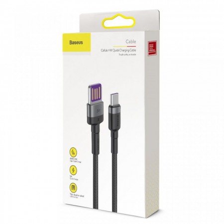 Cablu de date Baseus Cafule HW Quick Charging USB Double-sided Blind Interpolation For Type-C 40W 1m Gri+Negru - Img 3