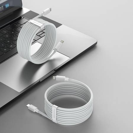 Cablu de date Baseus Simple Wisdom USB-C la Lightning PD 20W (2 buc / set) 1,5 m alb - Img 4
