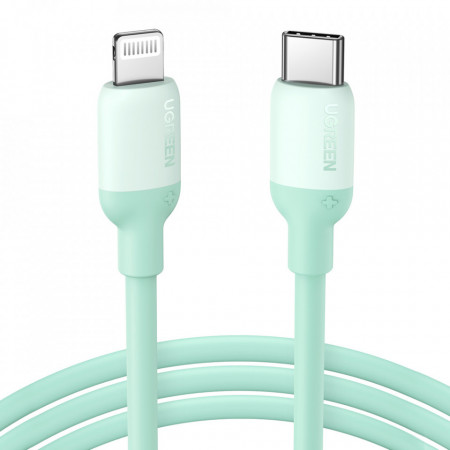 Cablu de incarcare rapida Ugreen USB tip C - cip Lightning (certificat MFI) C94 Power Delivery 1m verde (US387 20304)