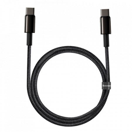 Cablu de incarcare si date Baseus USB Type C - USB Type C Power Delivery Quick Charge 100 W 5 A 1 m black (CATWJ-01) - Img 4