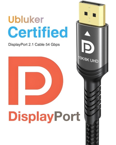 Cablu DisplayPort 2.1 Ubluker 54Gbps 2M, Certificat DP la DP, Suport 10K / 8K 120Hz, 4K 240Hz / 165Hz / 144Hz - Img 9