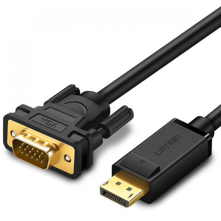 Cablu DisplayPort la VGA UGREEN DP105, FullHD, unidirecțional, 1,5 m (negru)