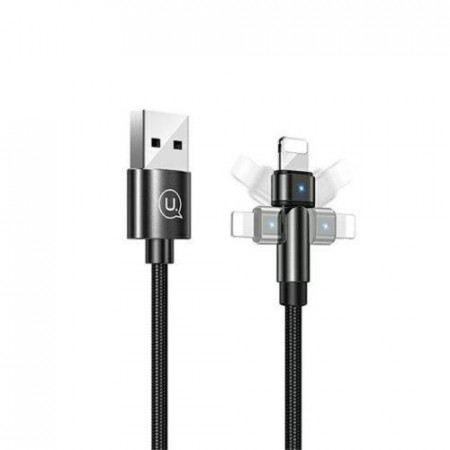 Cablu Lightning USAMS Rotativ U60 2A 1M negru