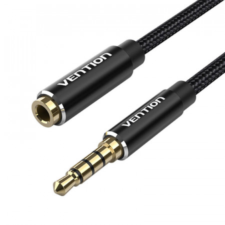 Cablu prelungitor audio TRRS 3,5 mm tata la 3,5 mm mama 3 m Vention BHCBI negru - Img 4