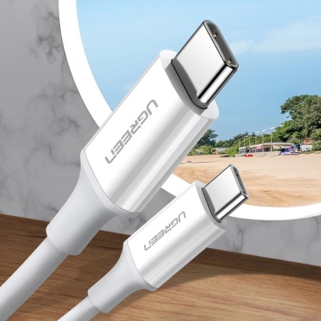 Cablu Ugreen US264 60518 USB-C / USB-C PD QC AFC 1m - alb - Img 7