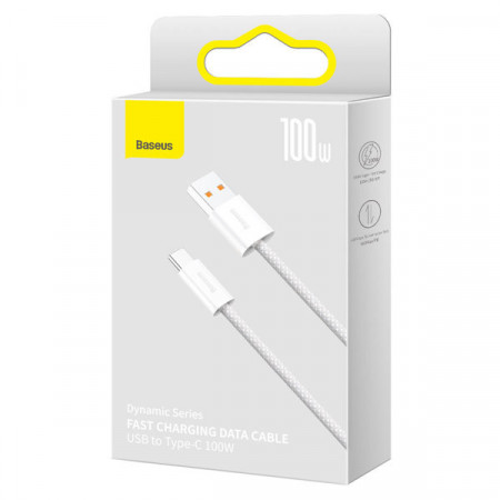 Cablu USB Baseus Dynamic Series - USB tip C 100W 2m alb (CALD000616) - Img 4