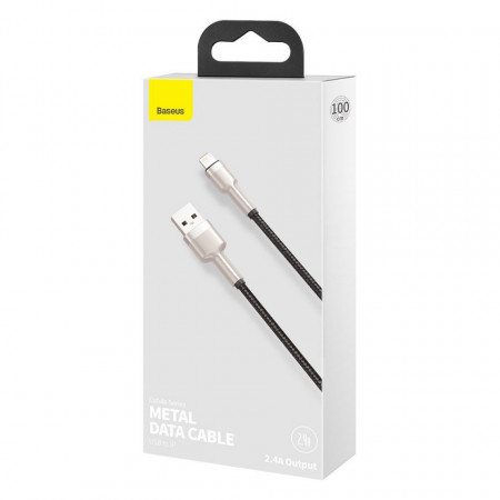 Cablu USB la Lightning Baseus Cafule, 2.4A, 1m (black) - Img 5