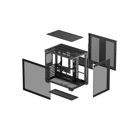 CARCASA DeepCool "CG530", middle tower, gaming, fara sursa, suporta 14xfan, , PSU shroud, USB 2.0 x 1, USB 3.2 gen1 x 2, audio+mic, 7 sloturi expansiune, negru, "R-CG530-BKNDA0-G-1" (timbru verde 0.32lei) - Img 2