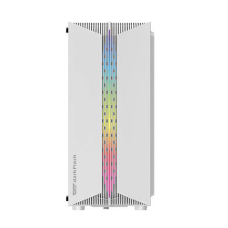 Carcasa PC, Darkflash, DK151, Sticla securizata, ATX/ M-ATX / ITX, Alba, Iluminare RGB, Middle-Tower, Cu 3 ventilatoare