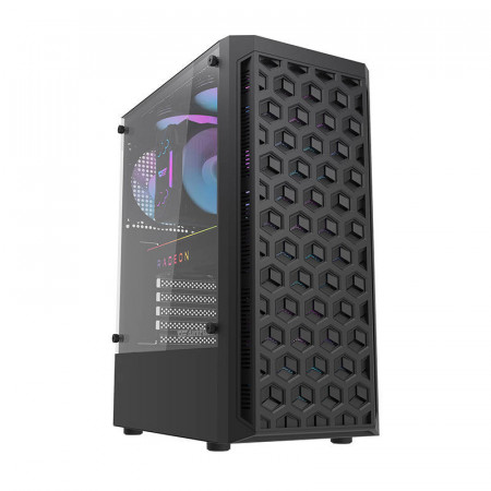 Carcasa PC, Darkflash, DK300, Middle-Tower, Sticla securizata, ATX/ M-ATX/ ITX, Negru - Img 7